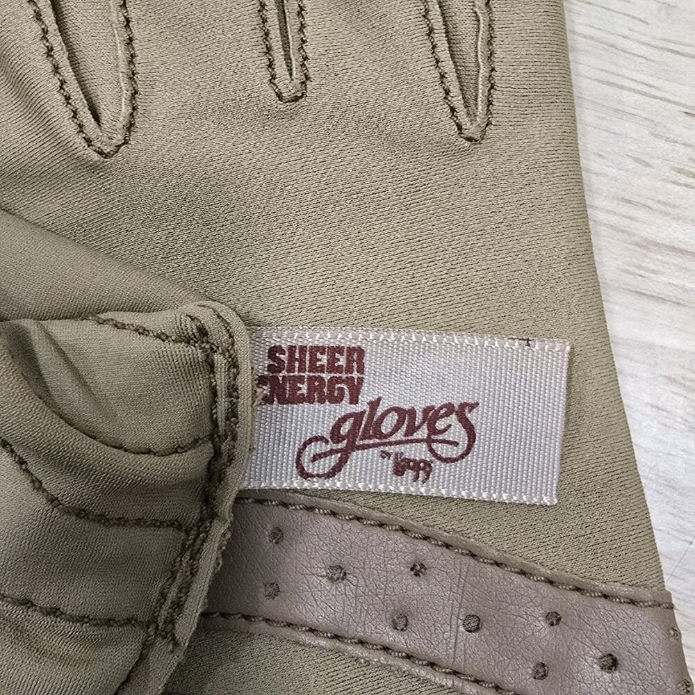 Women's Sheer Energy Gloves By Leggs One Size Stretch Fit Beige Tan - Picture 6 of 8